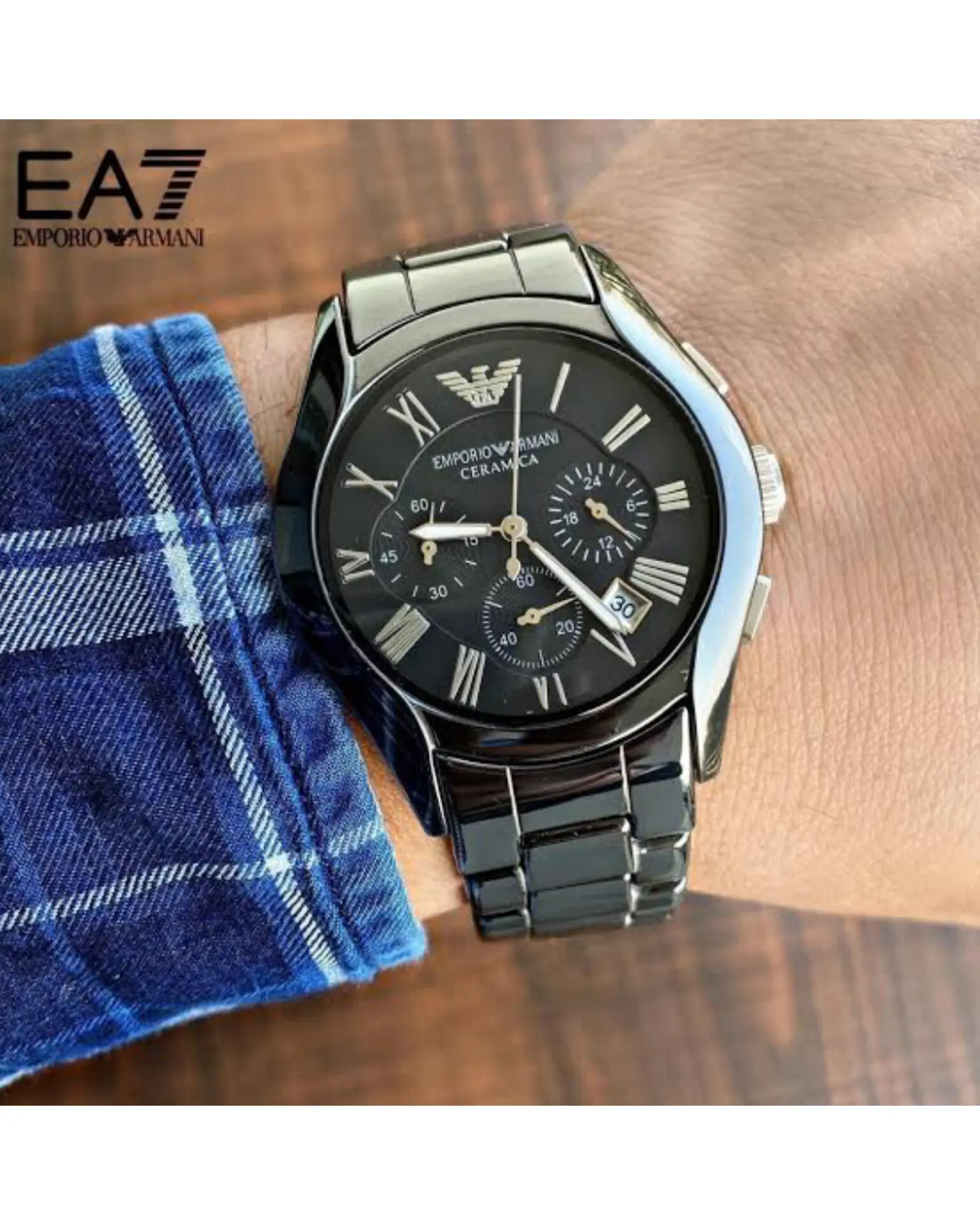 ™ Armani Black Watches _ Buy 1 Get 1 Free - 800 Rs.