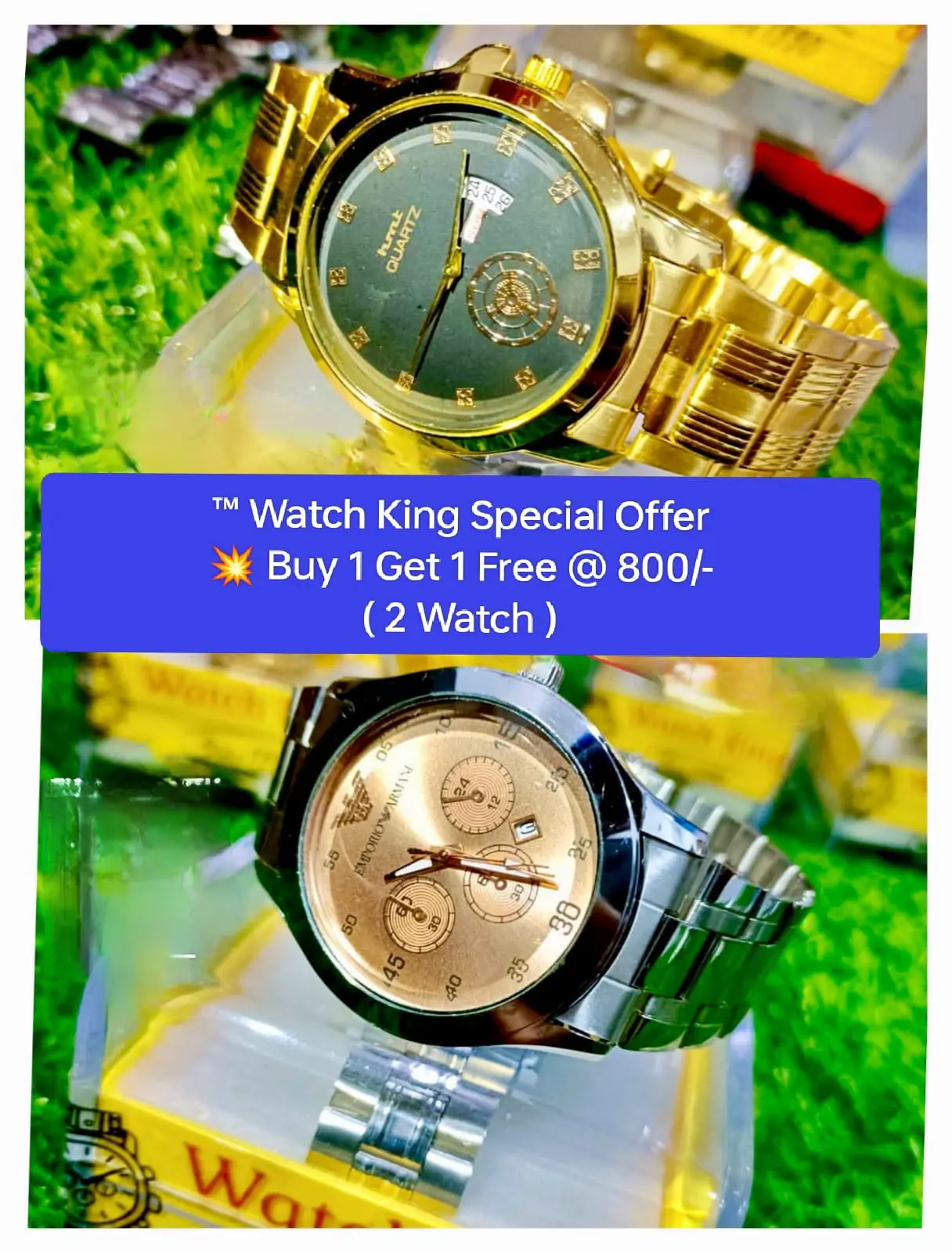 ™ ARMANI WATCHES_ Buy 1 Get 1 Free - 800 Rs.